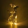 Lighted Reindeer Figurine 3D Metal Standing Deer Statue with LED Light for Outdoor Christmas Lawn Yard Decor