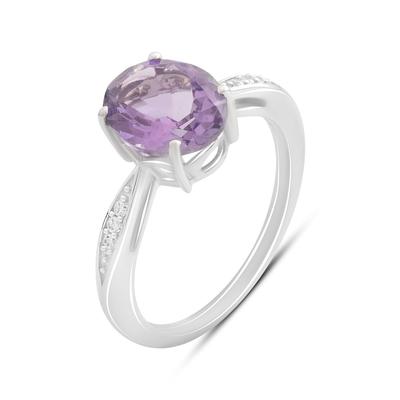 Silver Ring with Natural Amethyst, Item Weight 2.82 G (2189275)
