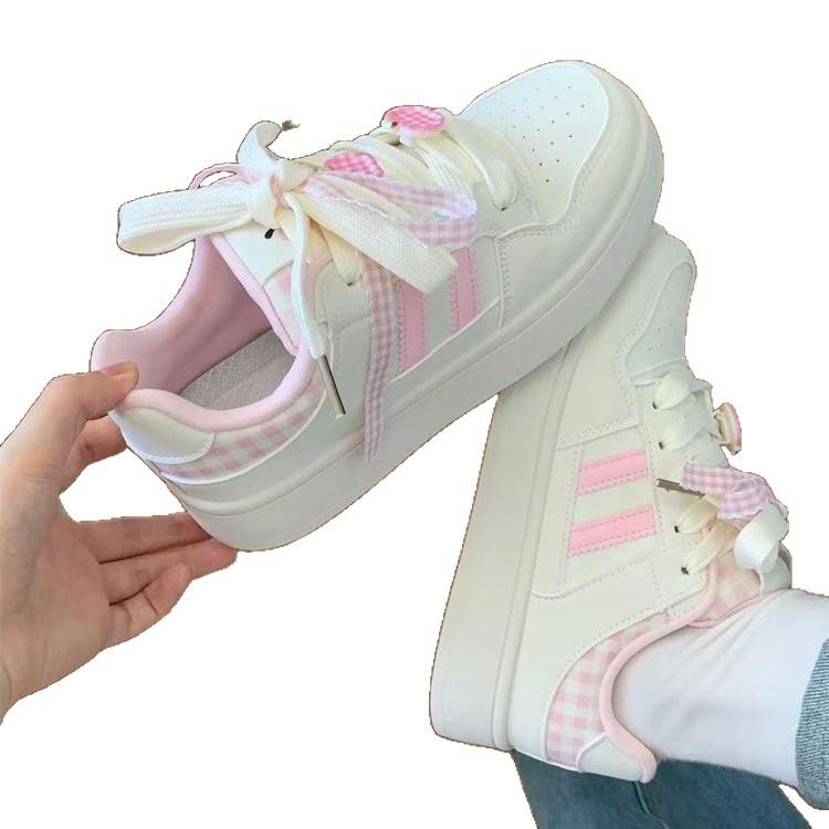 Korean Version of Versatile High-value Platform White Shoes 2025 Autumn New Ins Trendy Casual Retro Student Skateboard Shoes