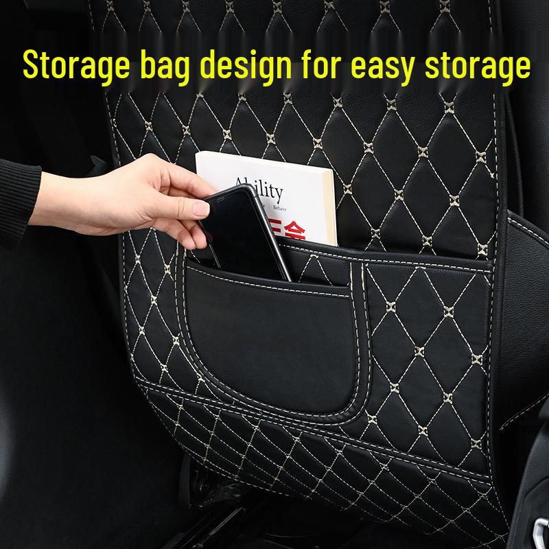 Car Seat Back Protector & Storage Bag - Anti-Kick, Dirt & Scratch Prevention