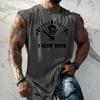 Canotta da uomo senza maniche vestibilità larga casual streetwear maglietta muscolare con grafica stampata texture gilet estivo per allenamento palestra