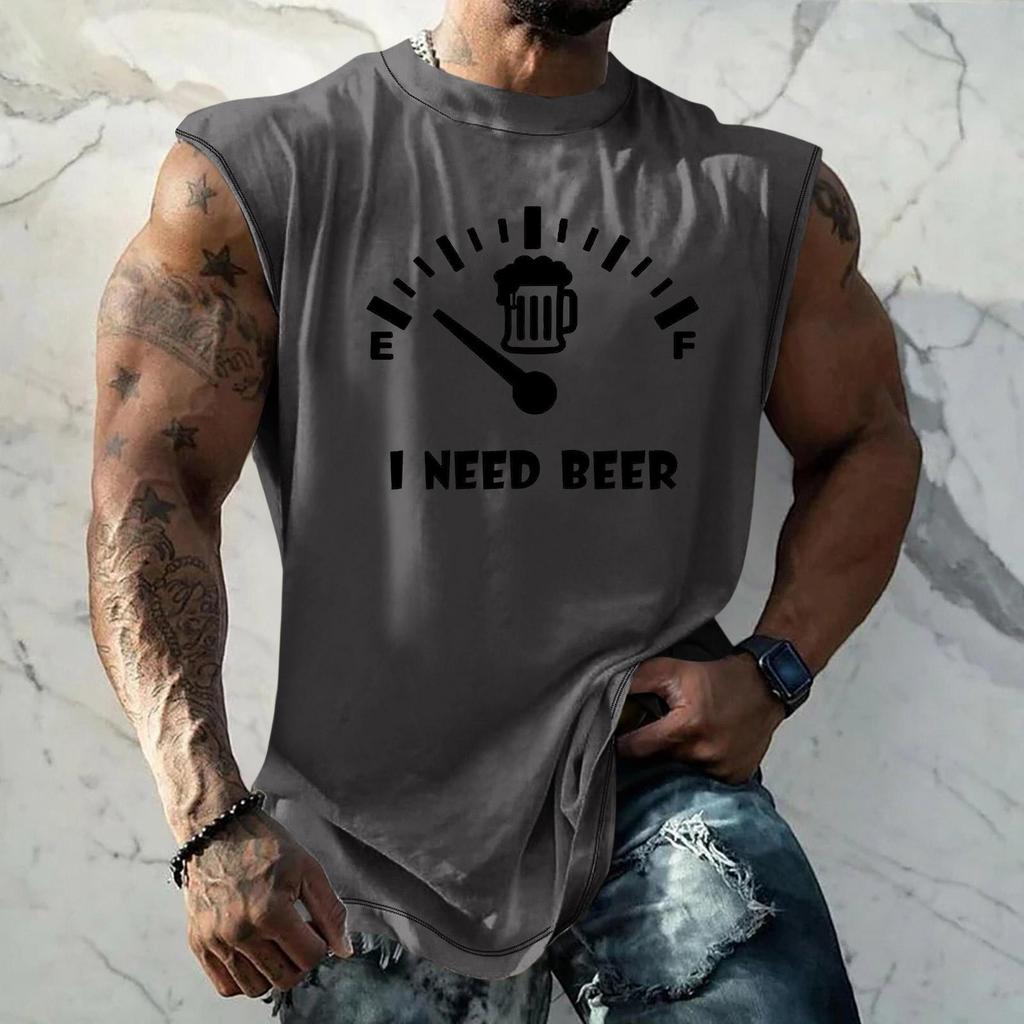 Canotta da uomo senza maniche vestibilità larga casual streetwear maglietta muscolare con grafica stampata texture gilet estivo per allenamento palestra