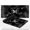 Gaming Mouse Pad Black White Gothic Butterfly Moth Pattern Deskmat Non-Slip Rubber Keyboard Mat Grunge XXL Desktop Table Mat