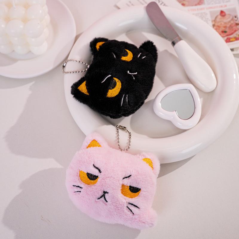 Cute Cartoon Cat Keychain Plush Doll Pendant Keyring For Women Girls Bag Ornament Car Key Chain Gifts Accessories