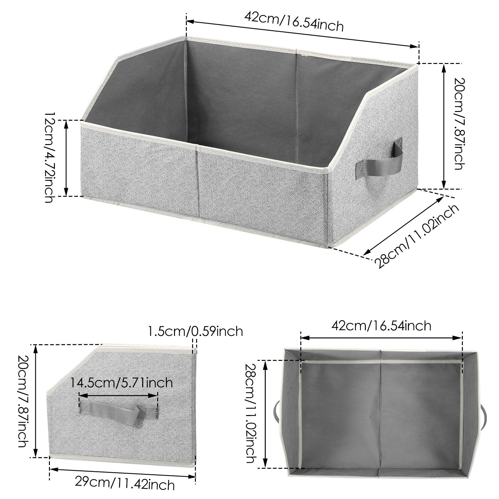 

4Pcs Closet Storage Bins Non woven Trapezoid Storage Basket Foldable Clothing Storage Box Large Capacity Toy Snack Organizer