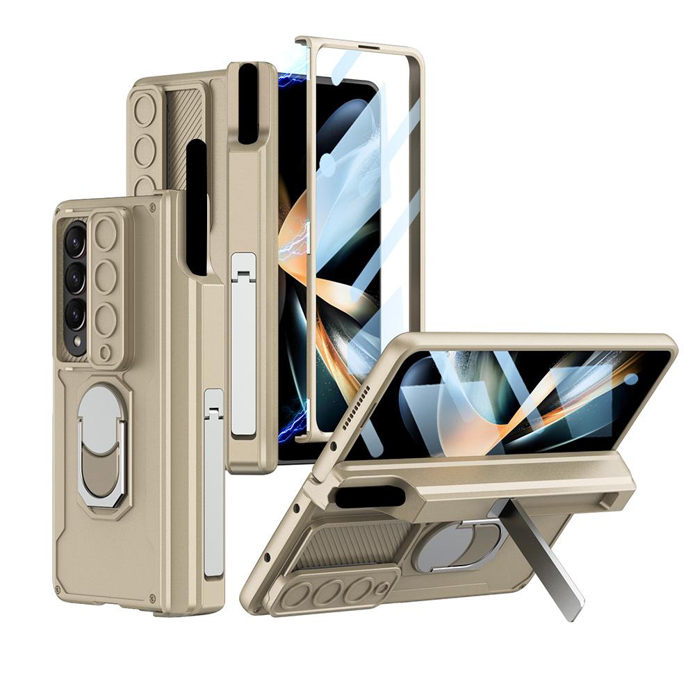 

Магнитный шарнир Ударопрочный Бронированный Чехол Для Samsung Galaxy Z Fold 7 6 5 С Защитной Пленкой Стекло Держатель для Ручки Подставка Чехол Для Galaxy Z Fold 3 Samsung Galaxy Z Fold 6