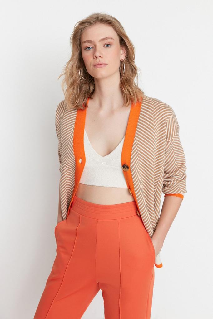Women's Elegance Style Cardigan Petrol Wide Fit Knitwear Cardigan