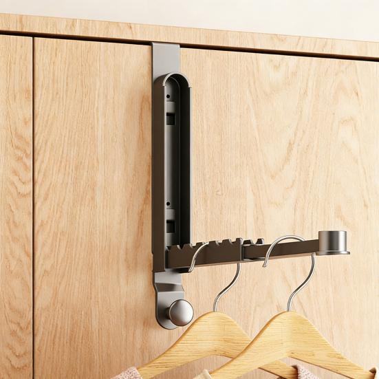 Over The Door Hanger Metal Folding Clothes Drying Rack for Laundry Bathroom Bedroom Dorm Space Saving Storage Hanger for Clothes Coats Towels