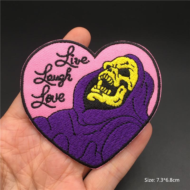Ironing Applications Punk Textile Backpack Funny Skull And Cartoon Diy Band Patches Sticker Jacket Anime Clothing Stickers