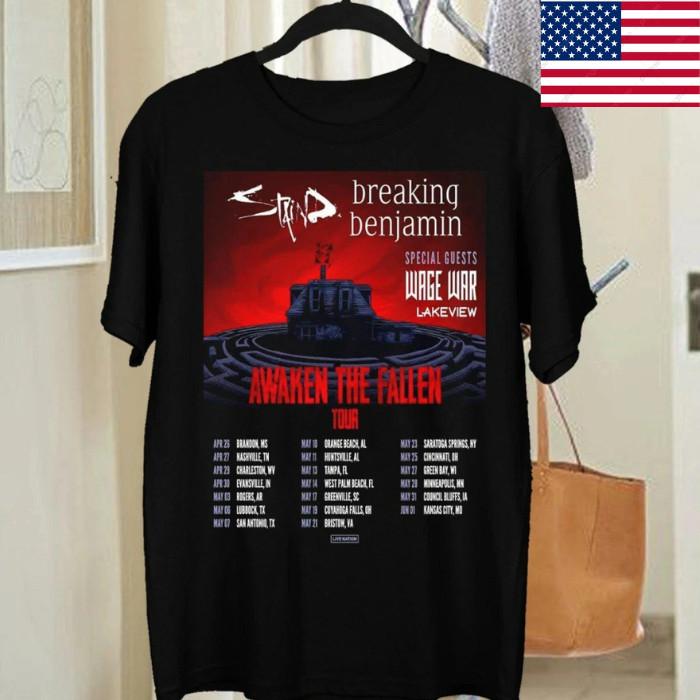 

New Staind 2025 Tour Concert Black Short Sleeve Rock Merch All Sizes Unisex T-Shirt XXXL