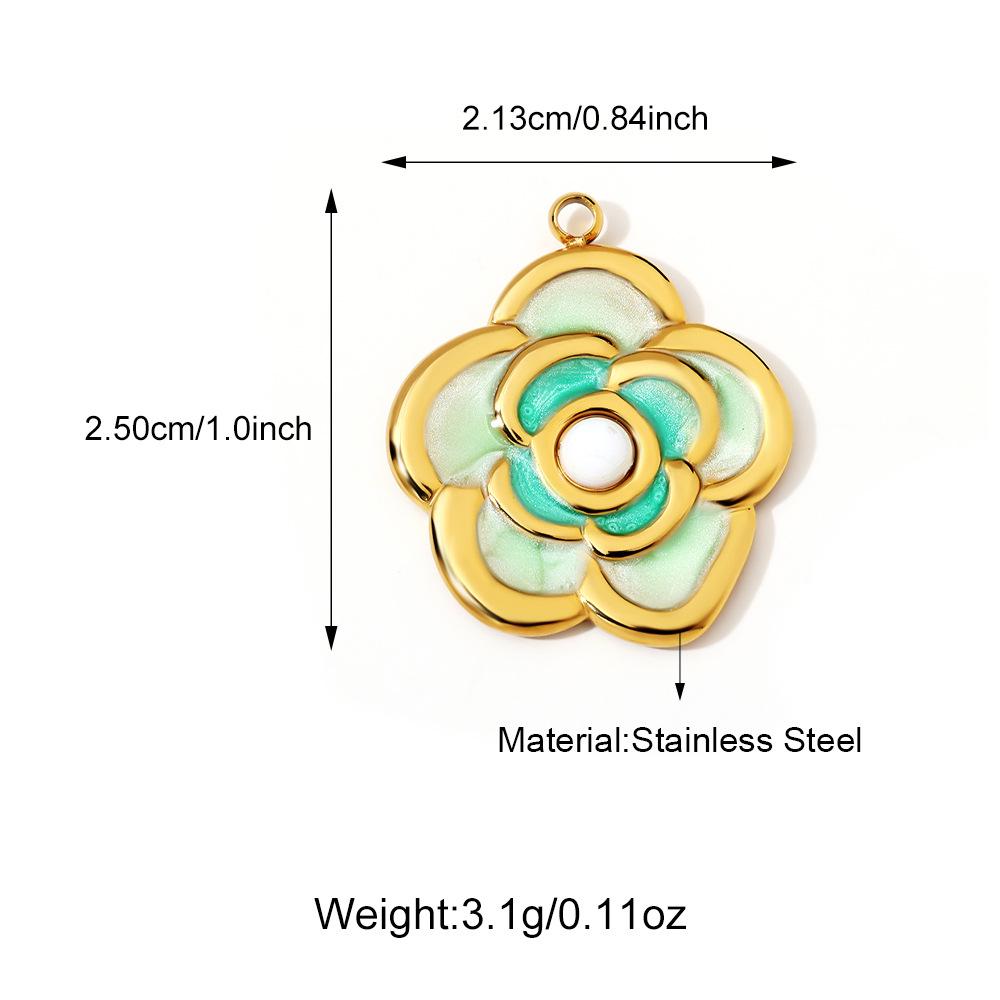 Three-Dimensional Rose Devil's Eye Cross Stainless Steel Pendants for DIY Necklaces