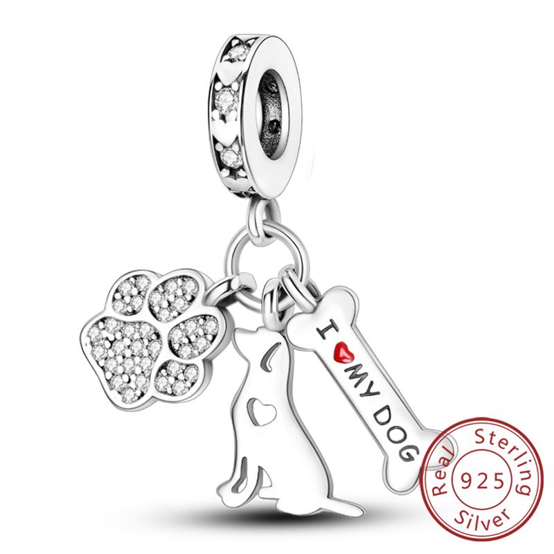 S Copper Charms Beads Pendant Elephant Cat Dog Animal Beads Fit Original Bracelet Charms Women Jewelry