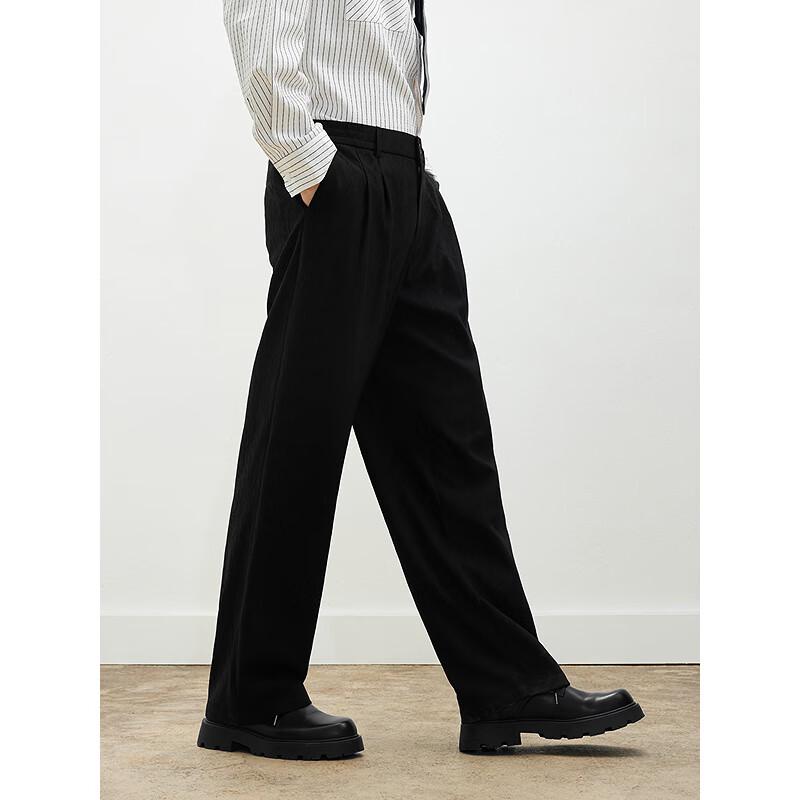 GXG Men's Black Straight-Leg Trousers