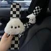 Cartoon Sanrio Car Seat Belt Cover Plush Pochacco Auto Seat Belt Shoulder Protector Pad Car Interior Accessories