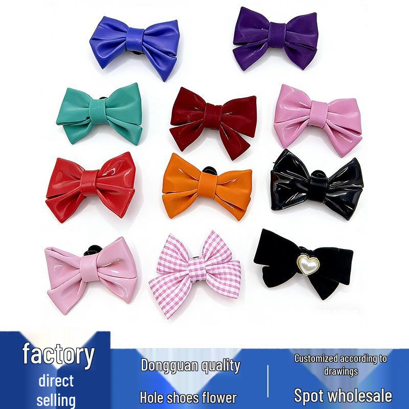 Leather Bow Flower Shoe Buckle Accessories