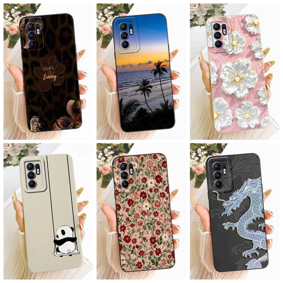 For Oppo Reno6 4G Case New Cartoon Panda Print Soft Silicone Cover For Oppo Reno6 4G CPH2235 Phone Cases Fundas