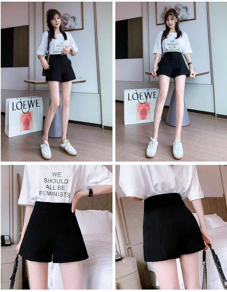 2024 Spring Korean-Style High Waist Loose Fit Women's Shorts