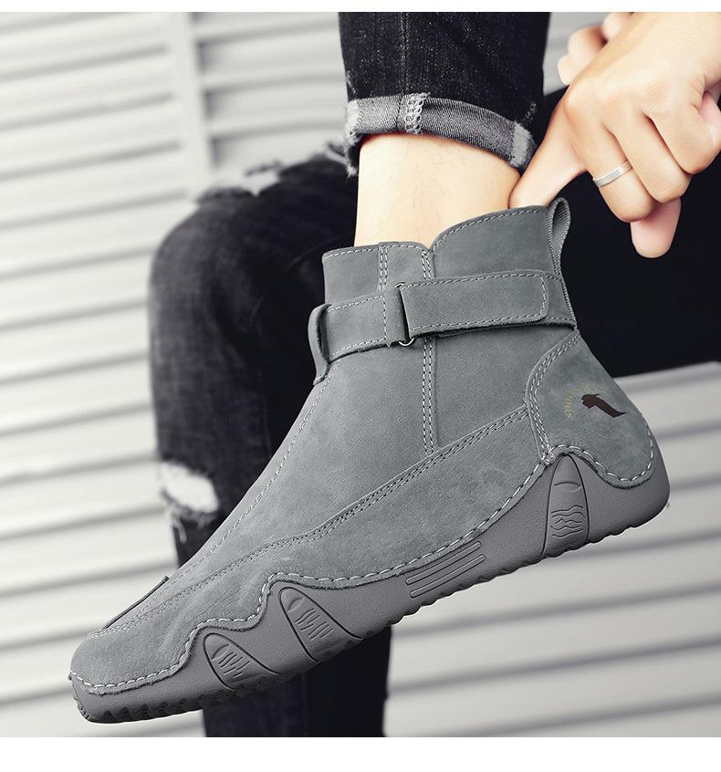 Fashion Shoes for Men Genuine Leather Casual Shoes Autumn Cool Sport Style Leisure Shoes Youth Street Hiking Boots