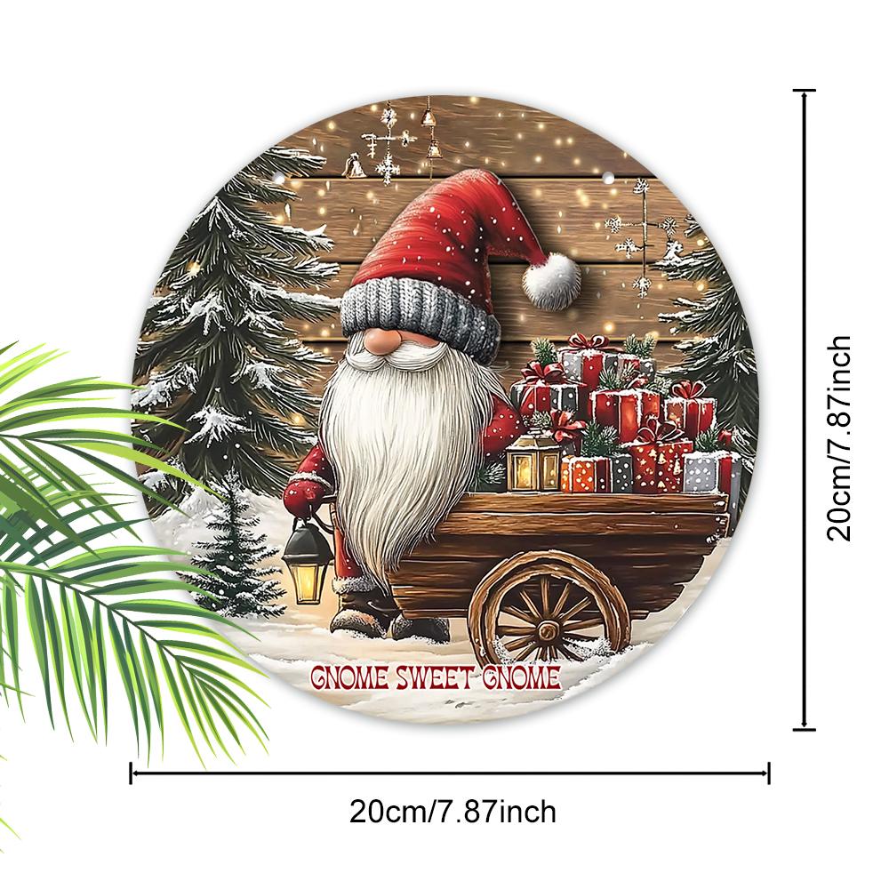 Christmas Decoration Sign,indoor Hanging decorations,2D Flat Wooden Products with Christmas Dwarf pattern,Christmas Gifts for Friends and Family