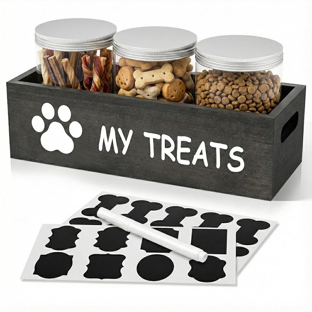 

Space Saving Pet Food Container Wooden Food Storage Container Countertop Organization Excluding Jars
