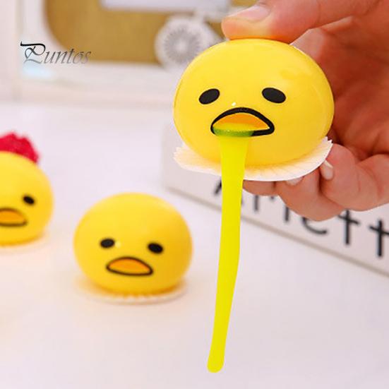 Student Stress Toy Relief Vomiting Yolk Toy, Cartoon Egg Squeeze Relaxation Desk Sensory Hand Exercise Ball Fidget