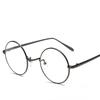 Retro Round Eyeglass Frames: Trendy Korean Style for Men & Women, Full-Rim Metal Design, Ideal for Myopia or Decorative Use.