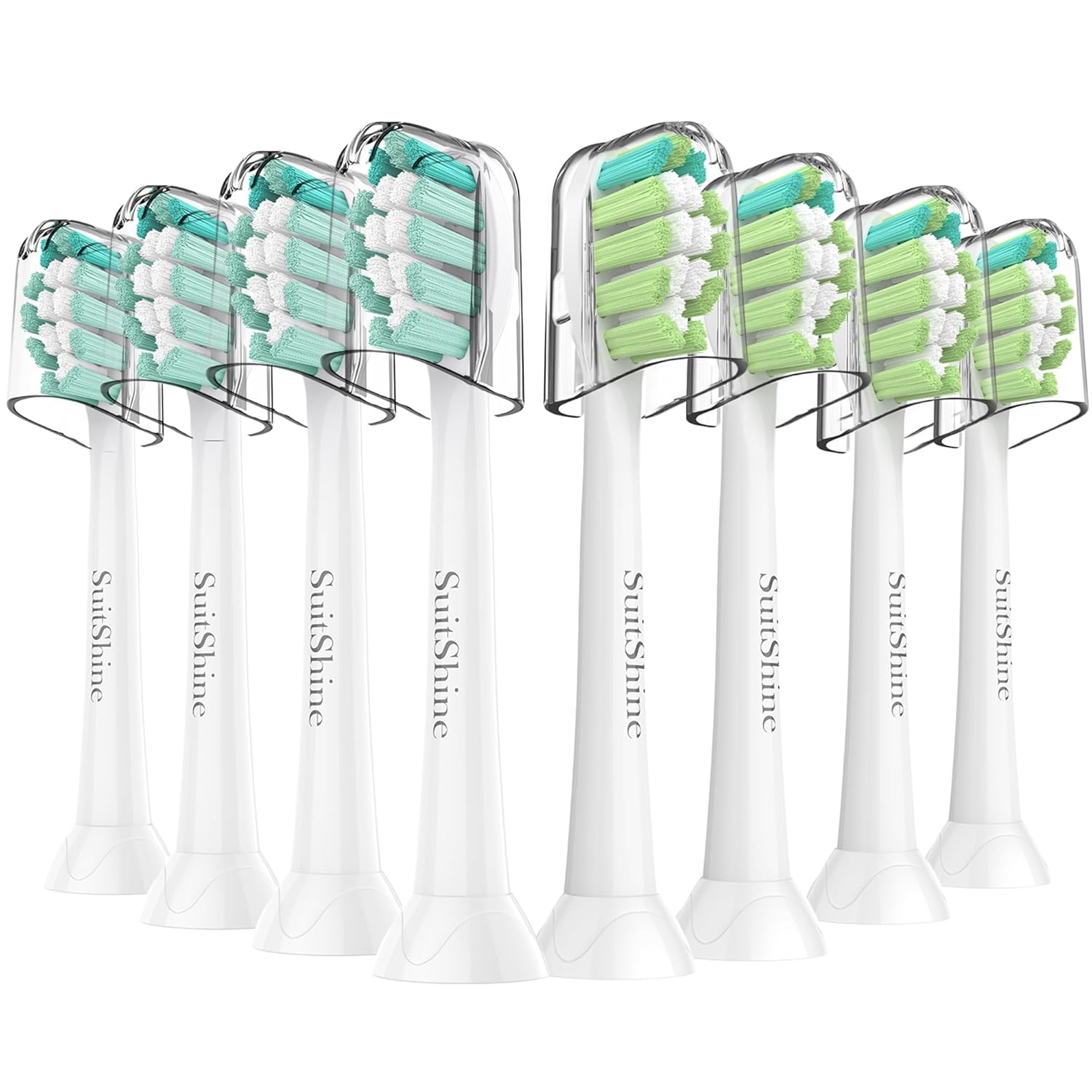 

Replacement Toothbrush Heads Compatible with Philips and More Click-on Handles 8 Pack White United States