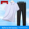 Men's Summer Ice Silk Polo & Casual Pants Set