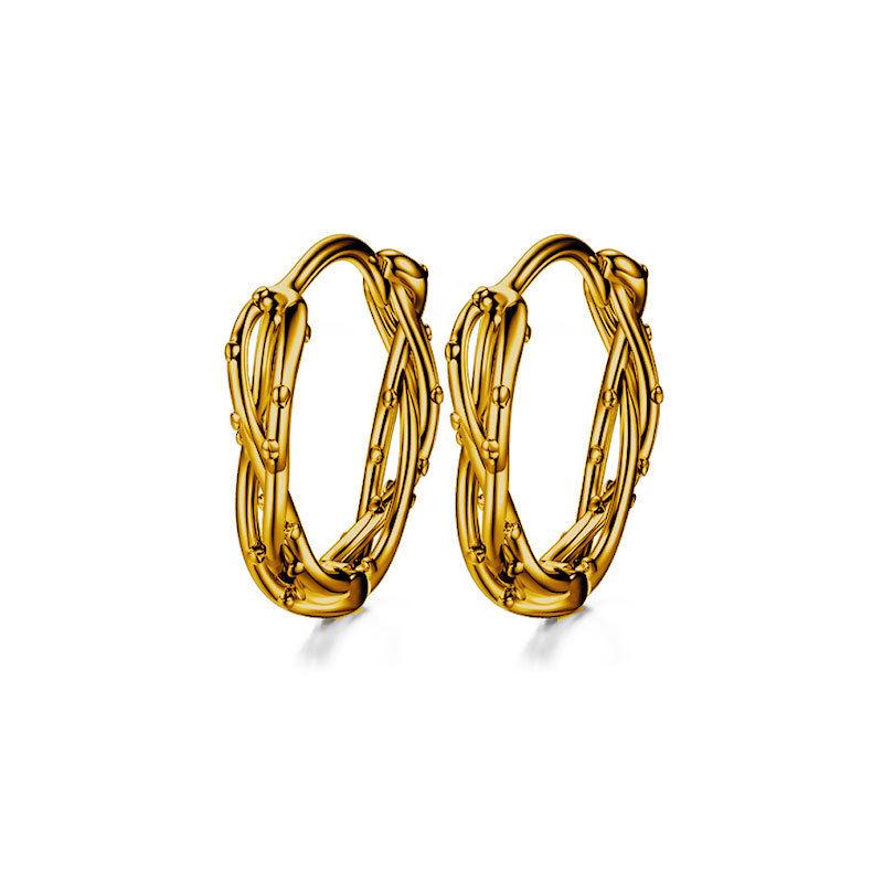 Retro Thorns Unisex Stud Earring - Trendy, Versatile, Hip Hop Style 925 Silver Ear Pin