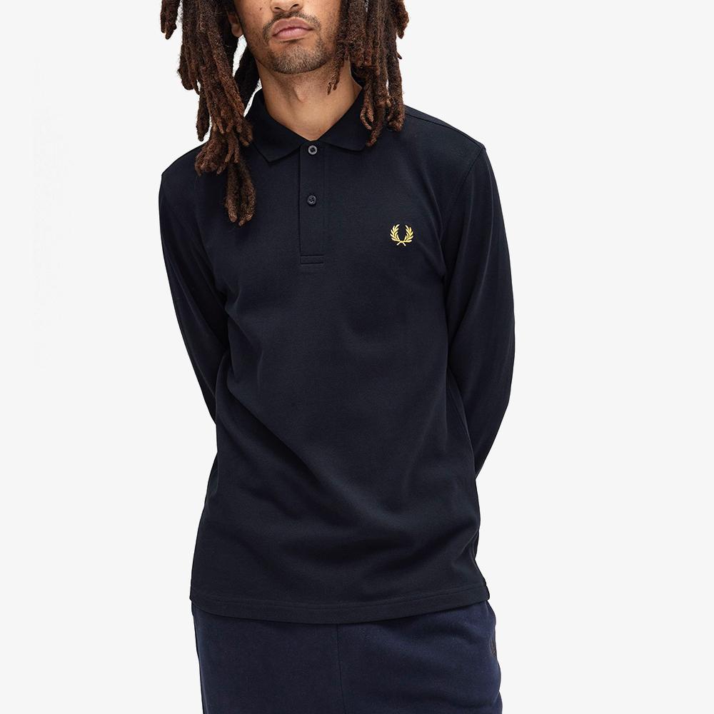 Fred Perry [M6006] Long Sleeve Plain Fred Perry Shirt - Navy/Honeycomb Afpm2436006-W75