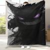 Gengar Pokemon Cartoon Ectoplasma Flannel Blanket,Ultra Soft Warm Plush Throw for Home Bedroom Bed Sofa Cover Picnic Gift