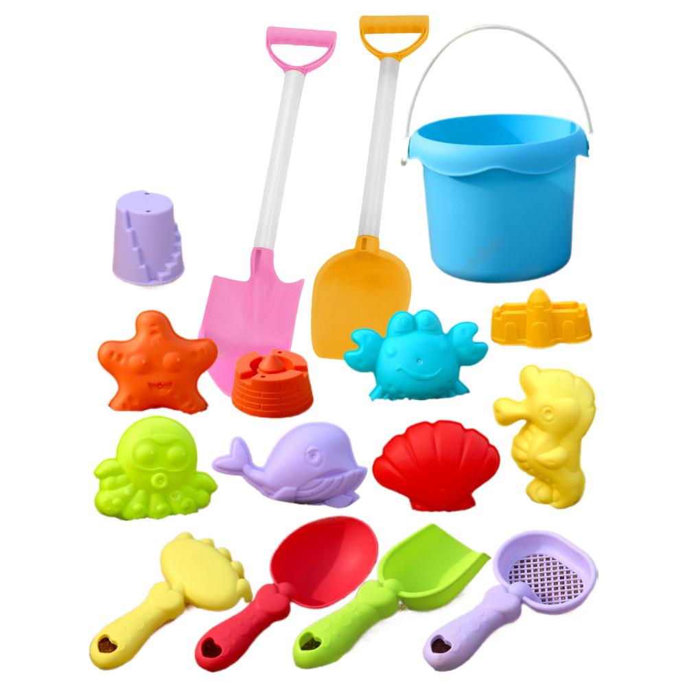 

Children s Beach Toy Set Sand Digging And Water Play Tools with Bucket Shovel Hourglass Random Color Garden Decor