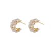 S silver needle white shell flower stud earrings temperament exquisite Mori earrings personalized earrings