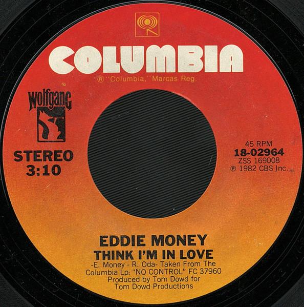 

7-дюймовая пластинка EDDIE MONEY Think Im In Love 1802964 Columbia 1982 США Рок Б/у