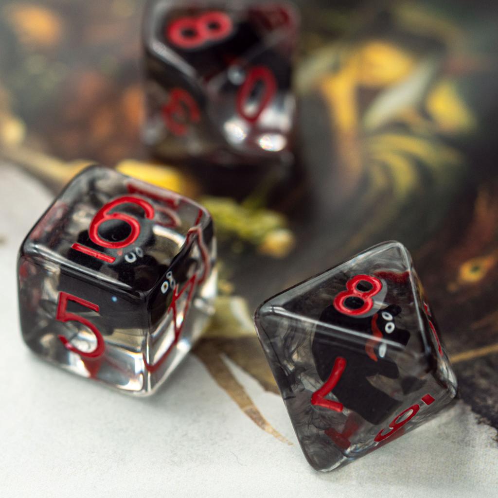 Cusdie Dadi Animali DnD Carini Resina 7 Pezzi Vari D4 D6 D8 D10 D% D12 D20 Set di Dadi Poliedrici per Giochi di Ruolo D&D Giochi da Tavolo
