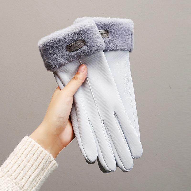 Winter, Warm Gloves, Ladies, Windproof and Fleece Cold Proof, Electric Bike Riding, Outdoor Touchscreen Gloves, Non Slip Bicycle Gloves