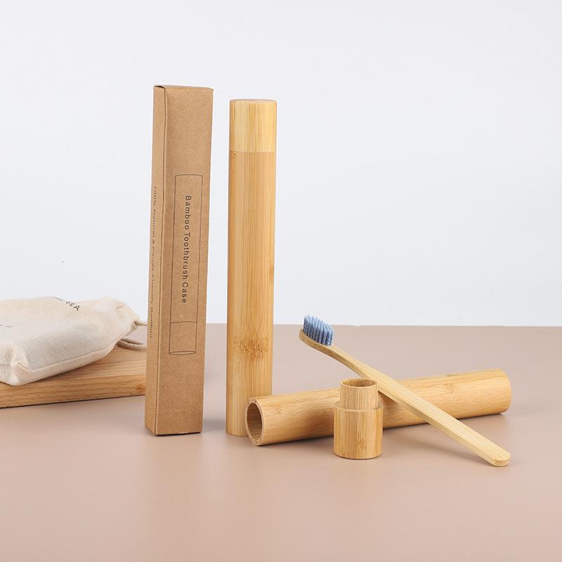 

Натуральный экологически чистый бамбуковый дорожный чехол для зубной щетки, многоразовый бамбуковый портативный дорожный держатель, моющийся бамбуковый чехол без BPA as the picture