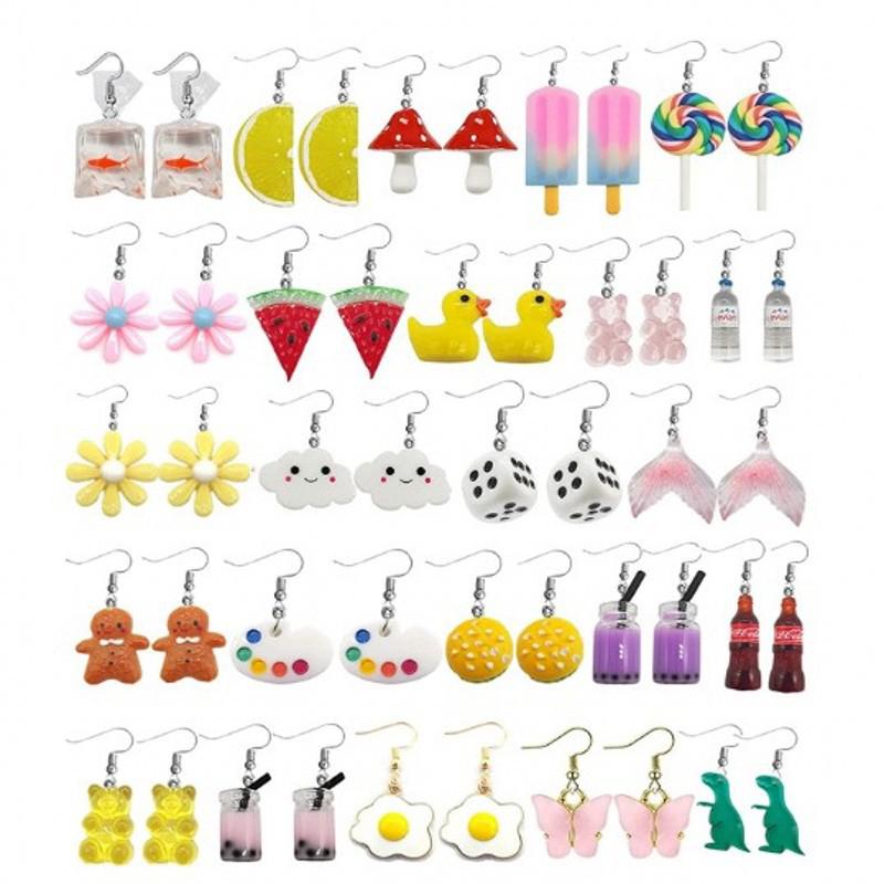 1 Paio Orecchini a Goccia in Resina Fatti a Mano Carini per Donne Ragazze Divertenti Animali Cartoni Animati Coniglio Anatra Piercing Orecchio Gioielli Regalo