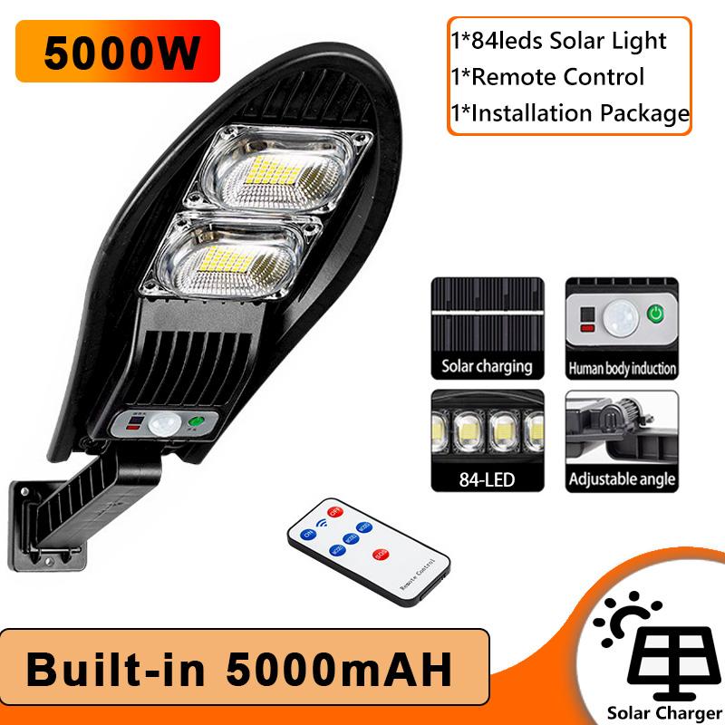 10000W vylepšené 168LED solární pouliční světlo Venkovní vodotěsná LED pro zahradní stěnu Nastavitelný úhel solární lampa Vestavěná 10000 mAH