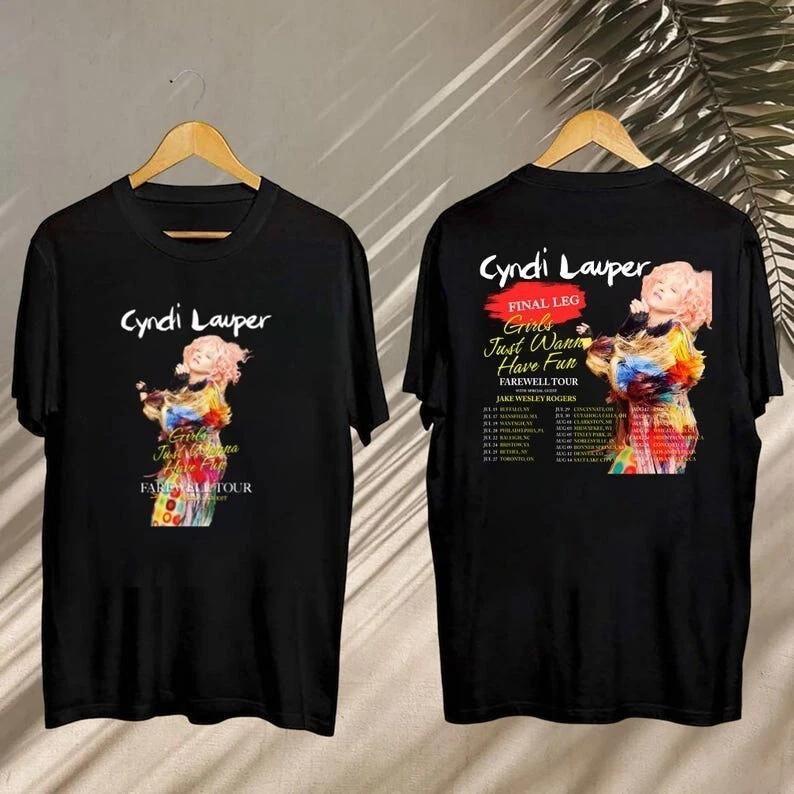 

2025 Cyndi Lauper Girl Just Wanna Have Fun Farewell Tour T-Shirt 2XL