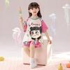 Girls Ice Silk Cool Short Sleeve 2-Piece Pajama Set Summer Breathable Round Neck Sleepwear