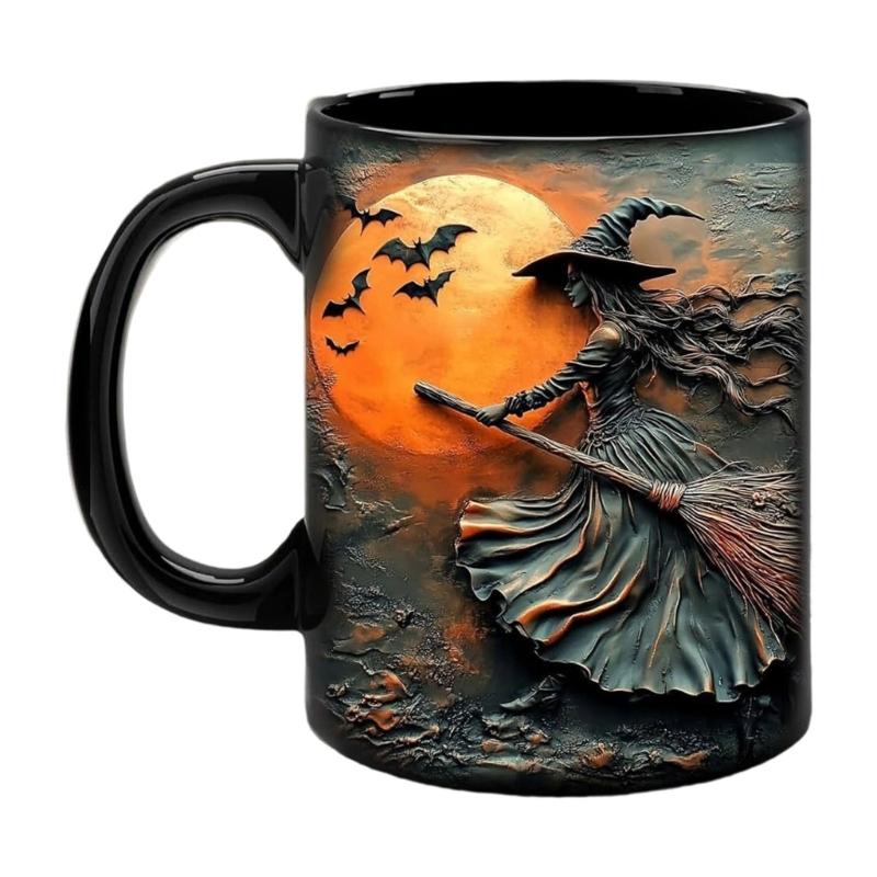 

Unique 3D Witches Themed Ceramic Mugs Large Capacity Halloween Gift Coffee Cup For Hot Chocolate Teas Halloween Gift