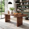 Tavolo da Pranzo 180*75cm, per 6-8 Persone, Impermeabile e Resistente ai Graffi, Design Moderno, Piano Spessore 4cm, Colore Noce + Oro