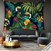 Tropical Parrot Tapestry, Jungle Plant Wall Hanging Vibrant Landscape Wall Decor for Living Room Bedroom