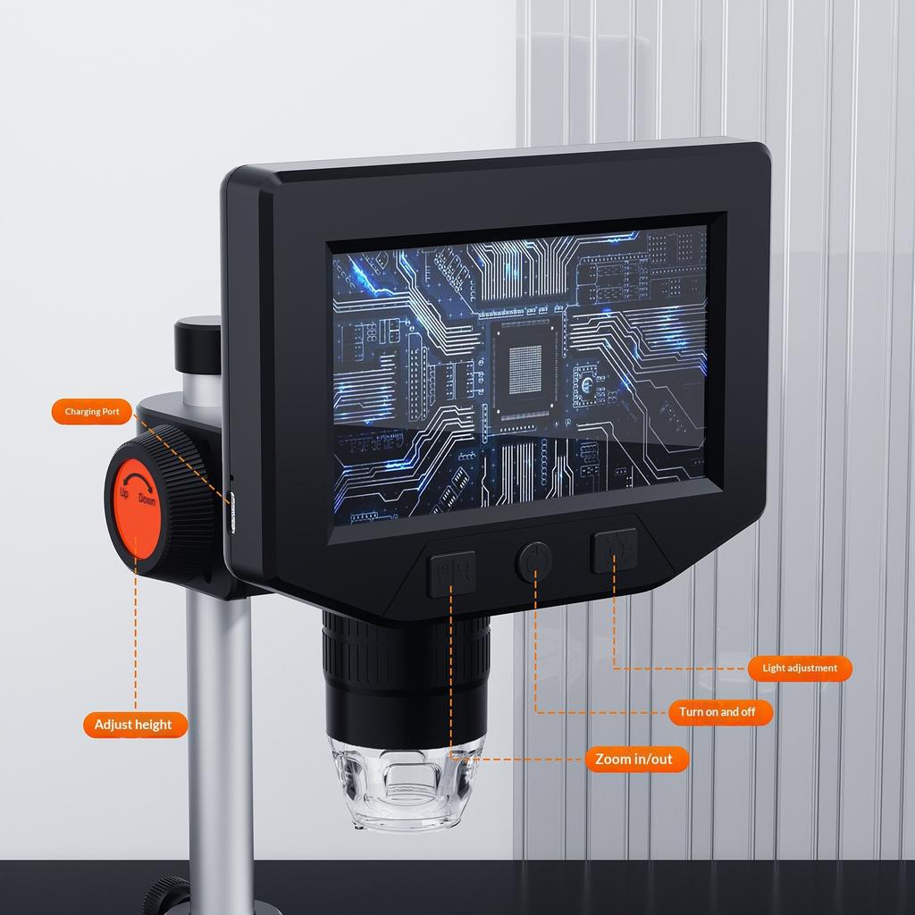 Portable Digital Microscope with Integrated LED Light Fast Charging for Field Work Educational Demonstrations