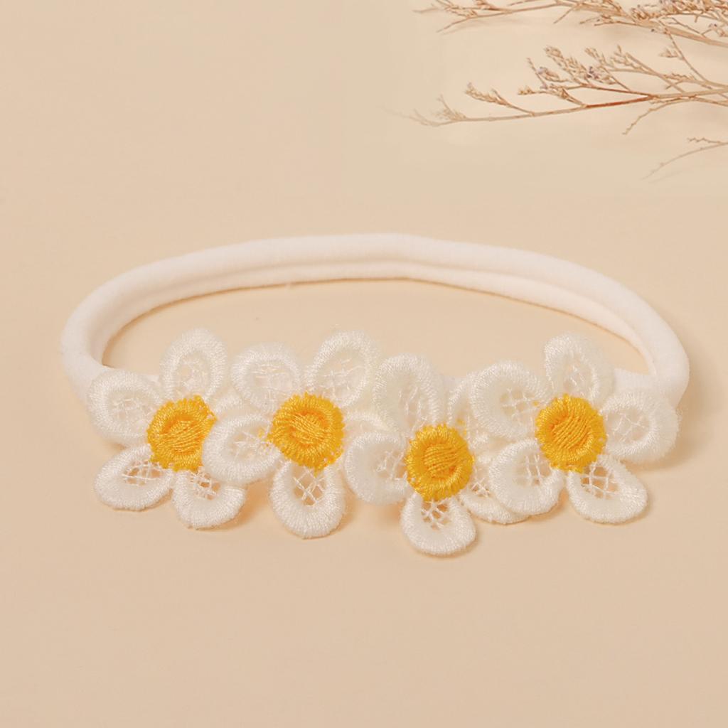 2025 New Spring-Summer Baby Headbands Solid Color Floral Kids Hair Accessories Soft Nylon Infant Headwear Gentle Cute Must-Have