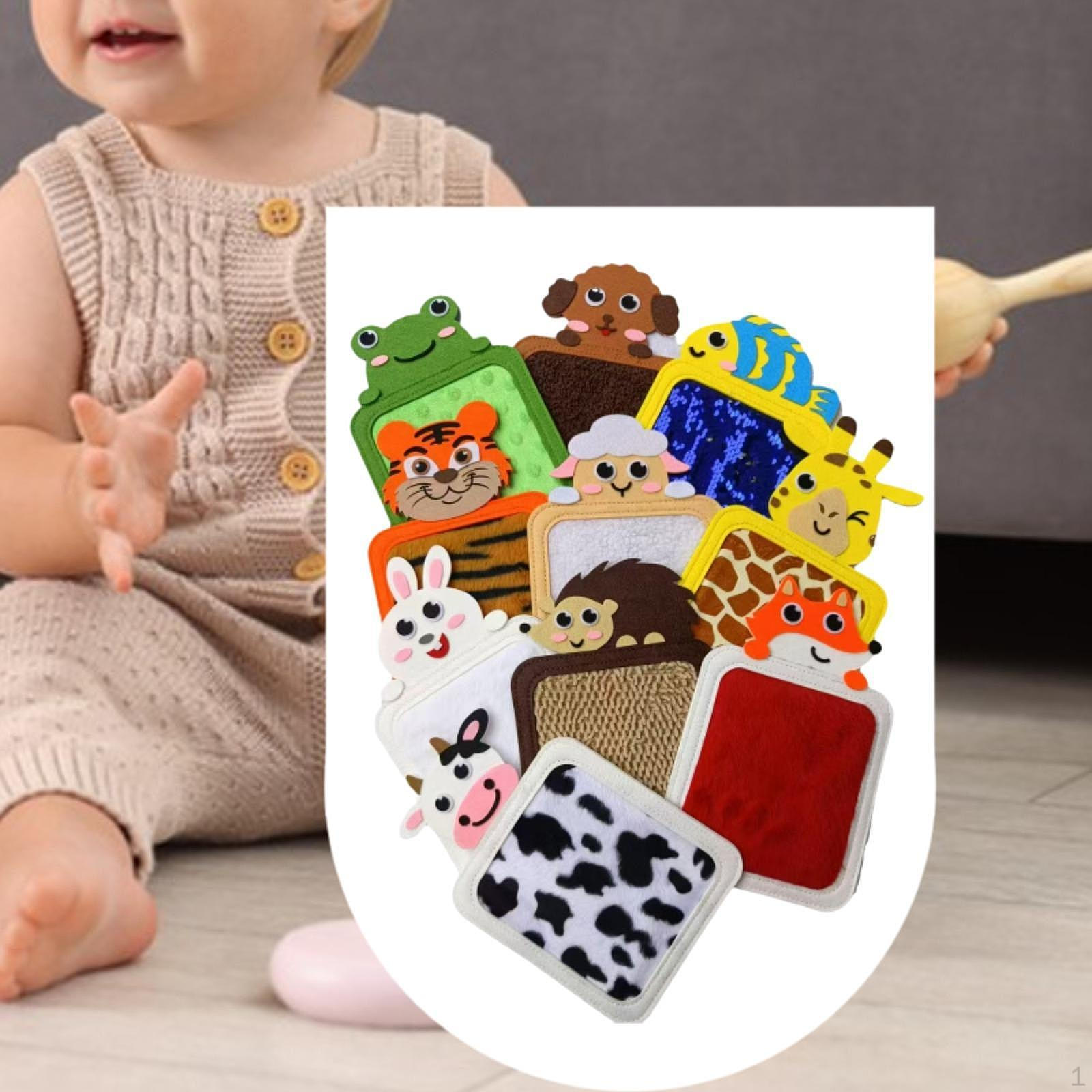 

10Pcs Sensory Mats Early Education Toys Cartoon Textured Tiles Wall Panels for Boys Girls