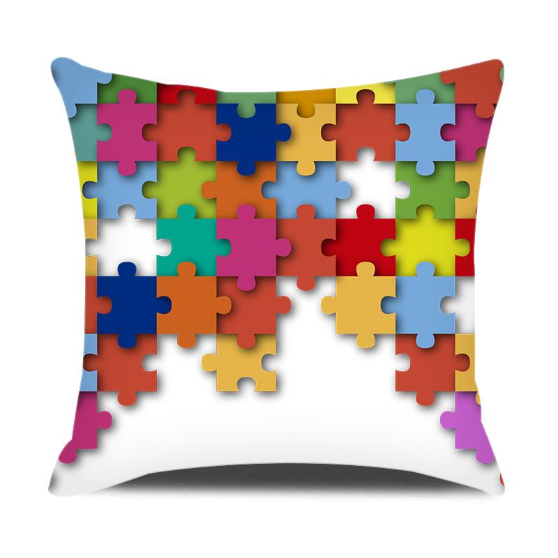 Swirl Geometric Striped Plaid Print Pillowcase Colorful Pillowcase Home Sofa Car Decoration Peach Skin Cushion Cover