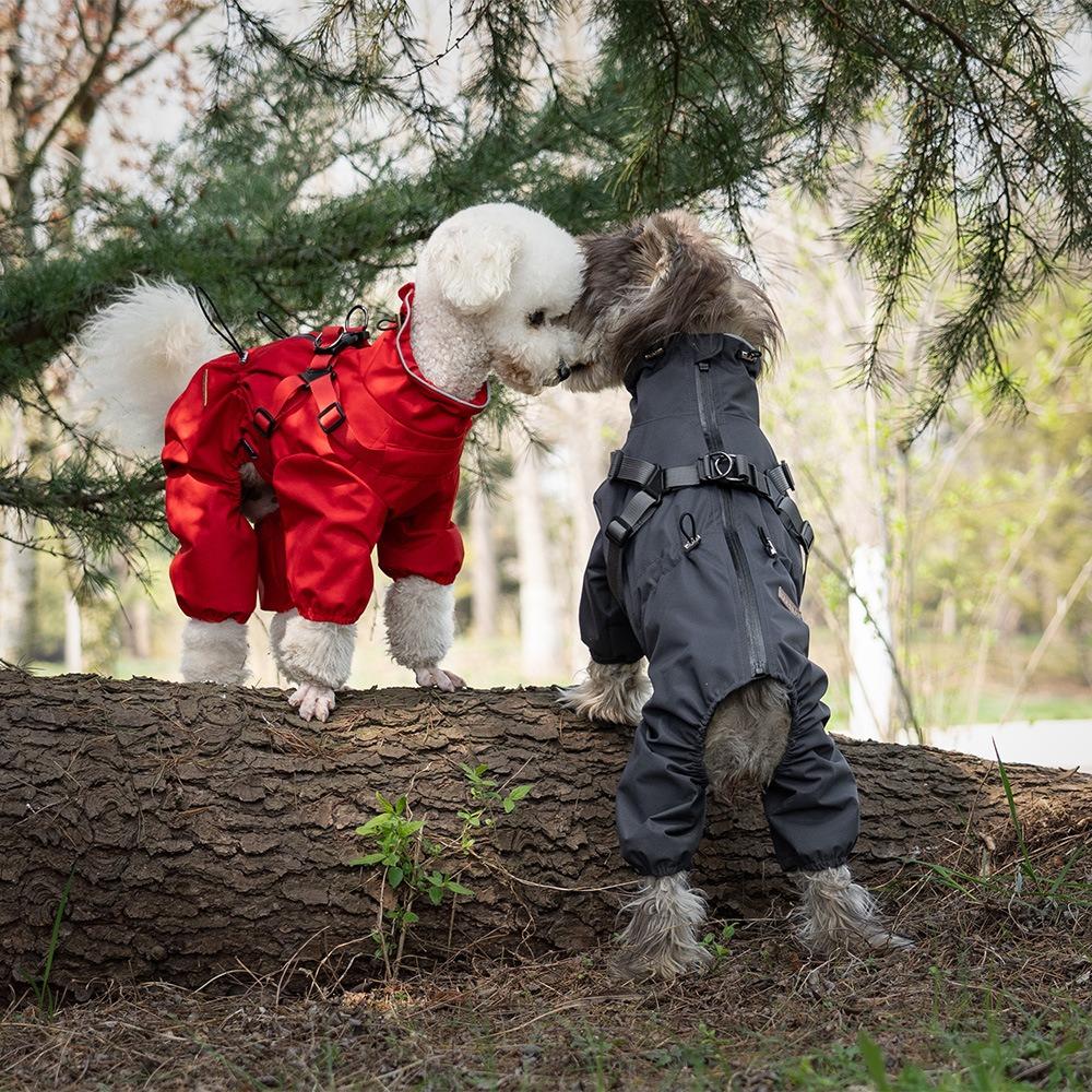 Reflective Dog Raincoat Waterproof Dog Windbreaker Overall Pet Rain Jacket  Outdoor Activities
