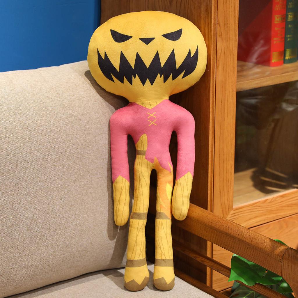 Skeleton Pumpkin Plush Doll With Short Plush Material For Halloween Party Decor Pumpkin Ghost,40cm